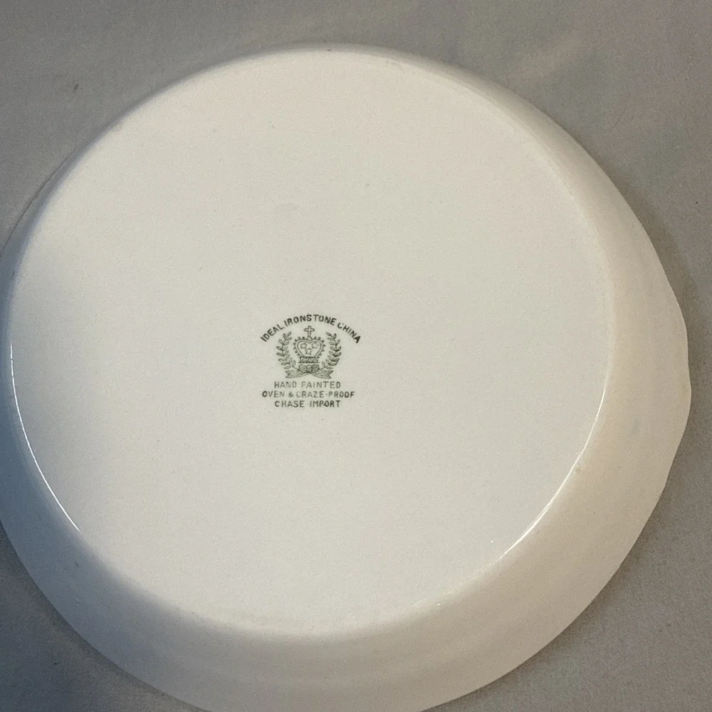 IDEAL IRONSTONE China Hand Painted Chase OVEN PROOF ROUND GRATIN DISH 6.5